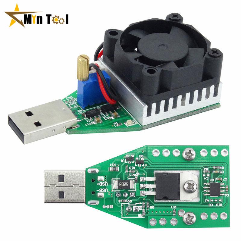 15W DC 3.7-13V Electronic Test Load Resistor USB Discharge Capacity Battery Tester with Fan Adjustable Current Module Tools