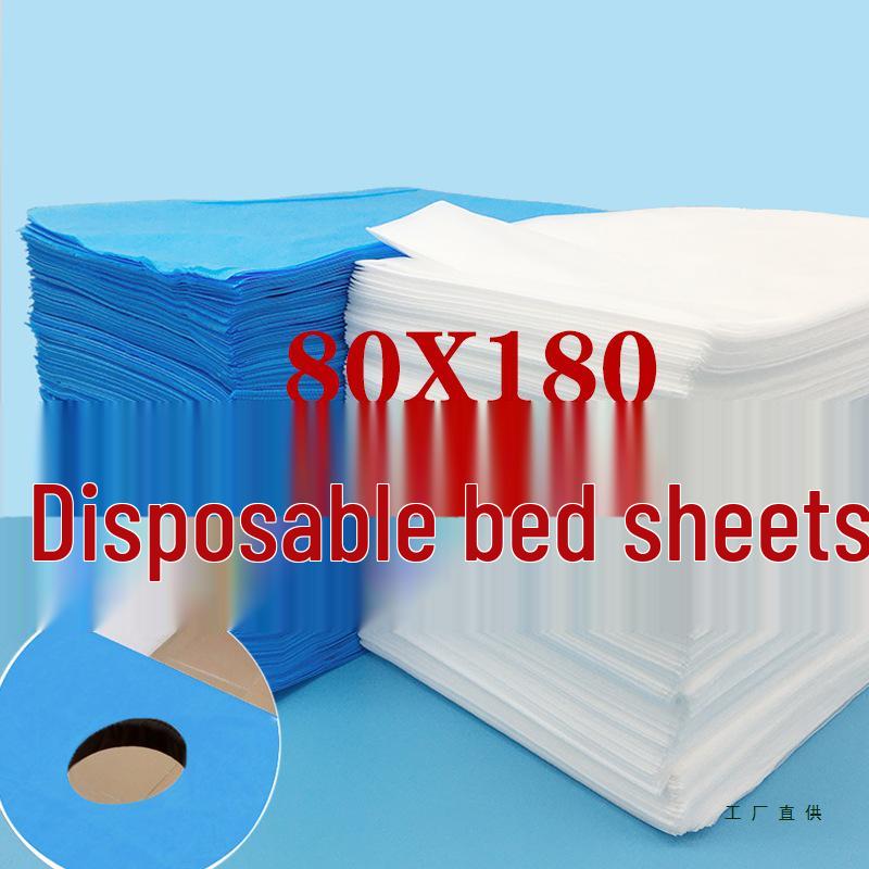 100-Pack Thickened Waterproof & Oilproof Disposable Massage Bed Sheets with Face Hole, 80x180 cm