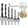 Группа сверл с потайной головкой HSS: Развертка 3-10 мм, деревообработка, снятие фаски, расточка, Г-образный ключ, зенковка, фреза, спиральное сверло