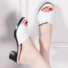 Cool Slippers Women's Outer Wear Summer 2025 New Thick Heel Real Soft Leather One-word Soft Bottom Mother Non-slip Slippers