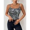 Women's Tank Bustier Printed Tops Summer New Suspenders Printed Navel Short Sleeveless Temperament Tank Tops