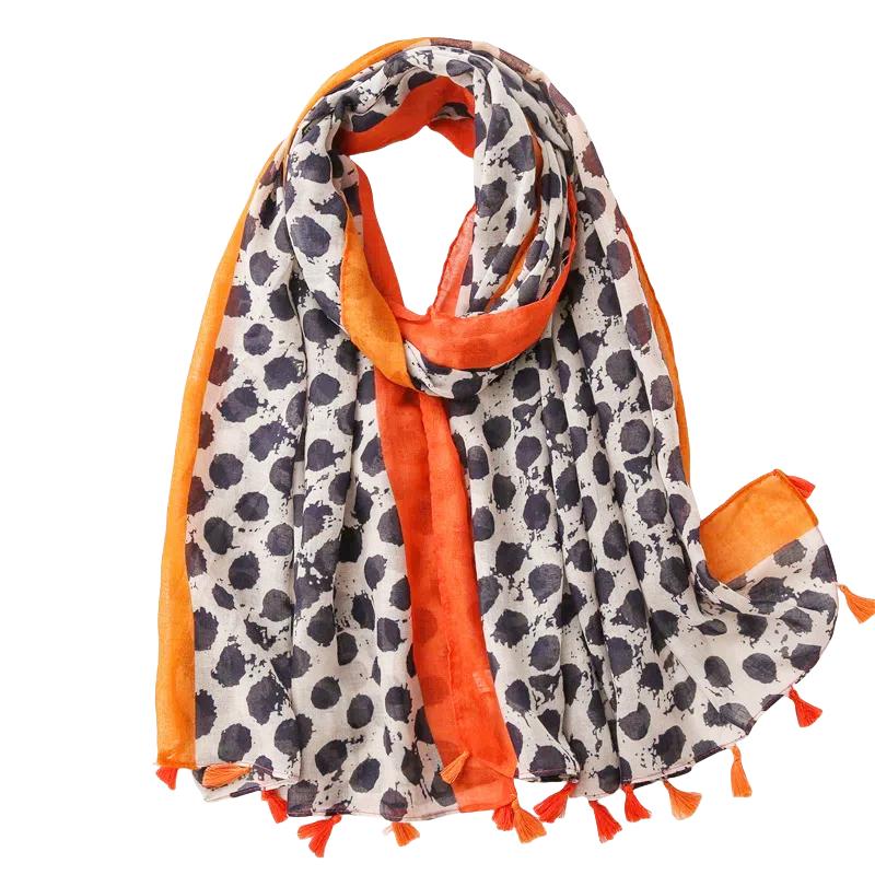 Lightweight Scarves Fashion Flowers Print Women Cotton Wrap Scarf Head Shawl Summer Gift