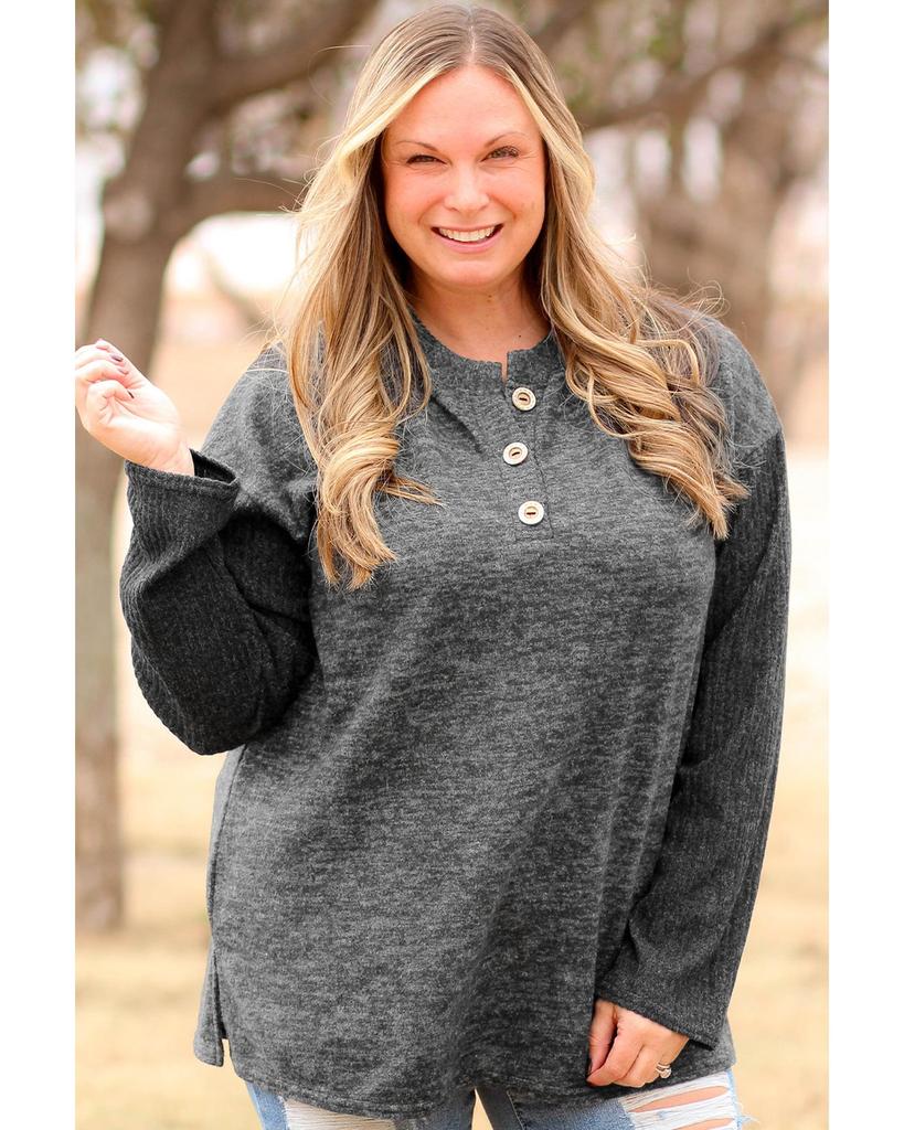 Azura Exchange Классический черный топ-хенли в рубчик