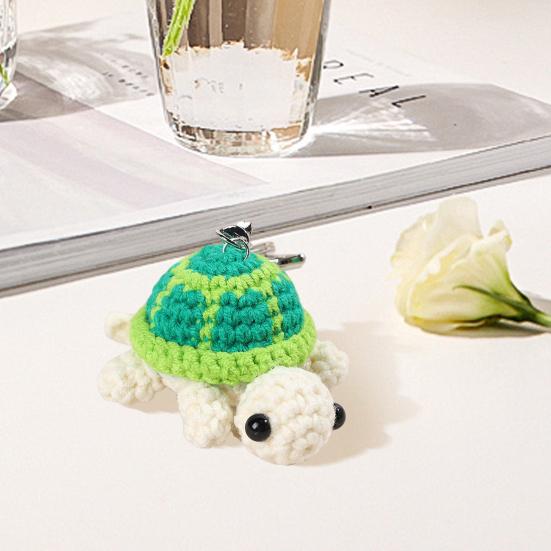 Keychain Pendant Crochet Turtle Shape Charm Hanging Ornament Wallet Backpack Car Keys Accessory