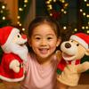 Iikuru Christmas Puppet Set of Santa Plush Cute Decorative Hand Puppets 2, Dolls,