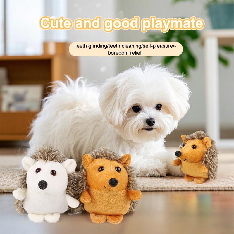 Creative Hedgehog Design Pet Grinding Teeth Plush Toy Durable Bite Resistant Chew Toy For Dog Pet Interactive Toys Pet Supplies