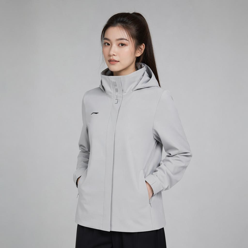 Li-Ning Однотонная куртка с капюшоном на молнии Женские куртки AFDUA18-9
