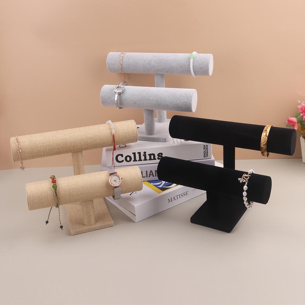 1шт бархатный дисплей для хранения ювелирных изделий, браслетов, цепочка, часы, Т-образная стойка, органайзер, жесткий держатель, дисплей для ювелирных изделий, дисплей для браслетов