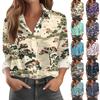 Women's Shirt Blouse Print Button Long Sleeve Casual Basic Shirt Collar Regular Top