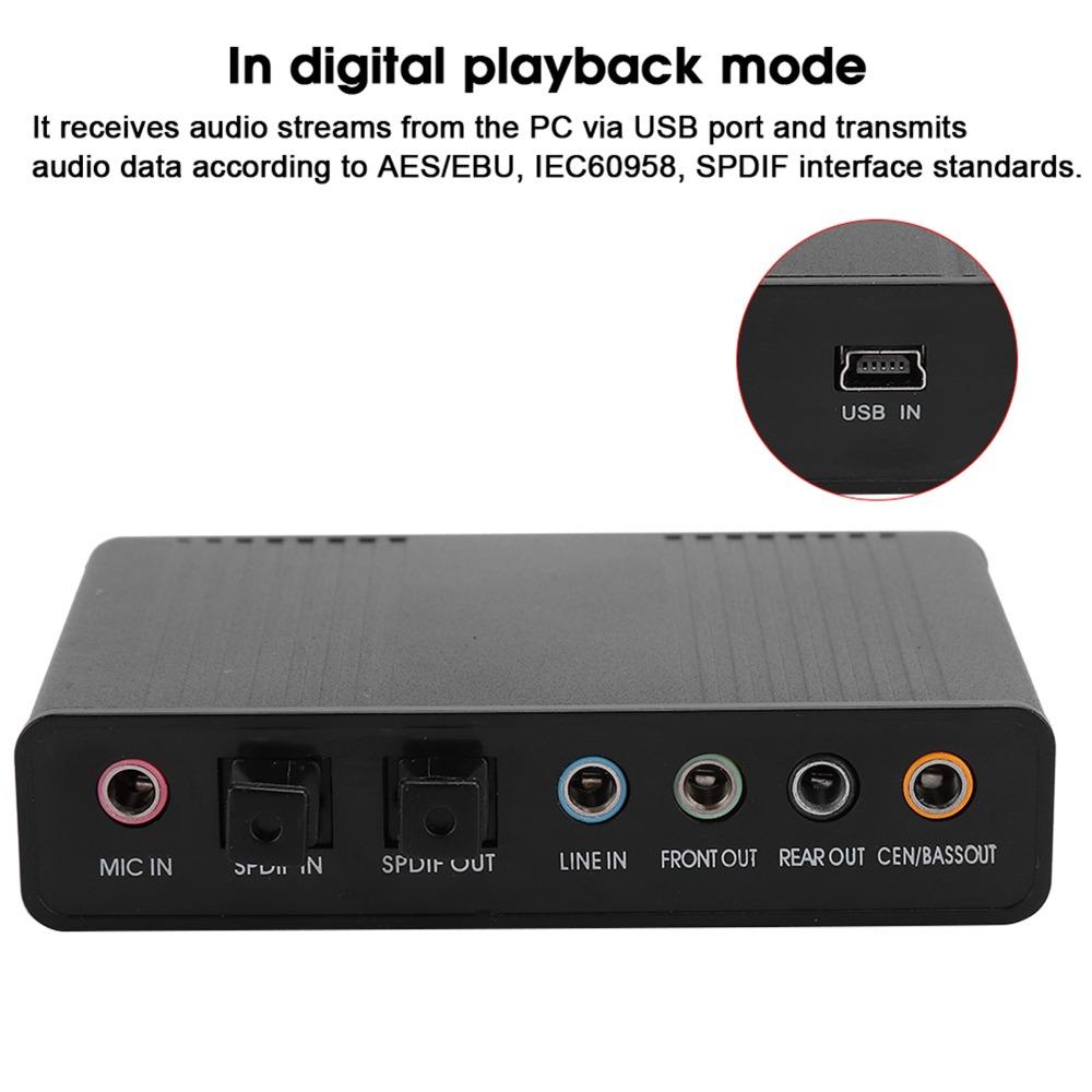 5.1 Channel External Sound Card Plug and Play Optical Audio Sound Card Computer Audio