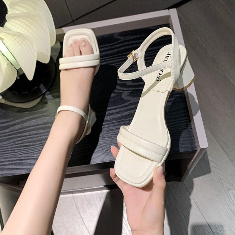 Мода модные дизайнерские босоножки женские на толстом каблуке повседневные женские туфли с открытым носком новые сексуальные вечерние босоножки на высоком каблуке с ремешком на щиколотке