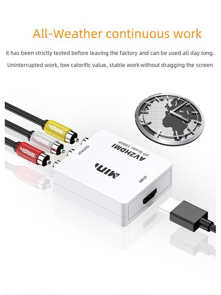 Конвертер Sanlian 1080P RCA в HDMI для трансграничных AV-приставок, игровых приставок и ТВ-приставок