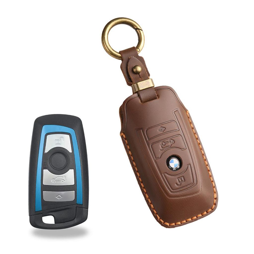 [BMW] Чехол для ключа автомобиля из коровьей кожи ручной работы, подходит для X1 X2 X3 X4 X5 X6 X7 M5 3 серии 5 серии