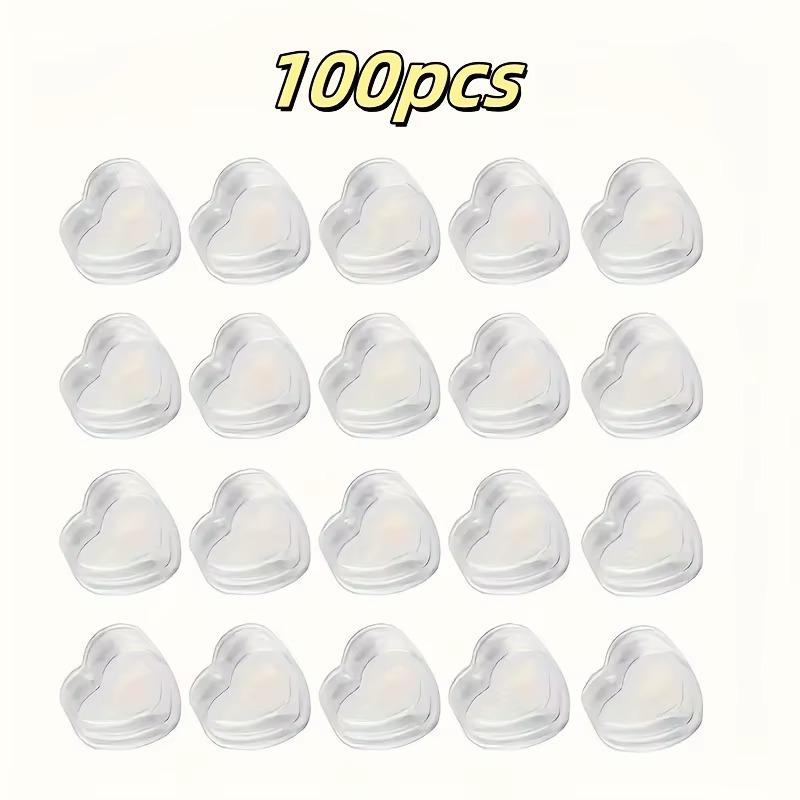 50/100 шт. Пластиковый набор косметических баночек в форме сердца, пустые прозрачные контейнеры, мини-пластиковые коробочки с крышками для образцов порошка