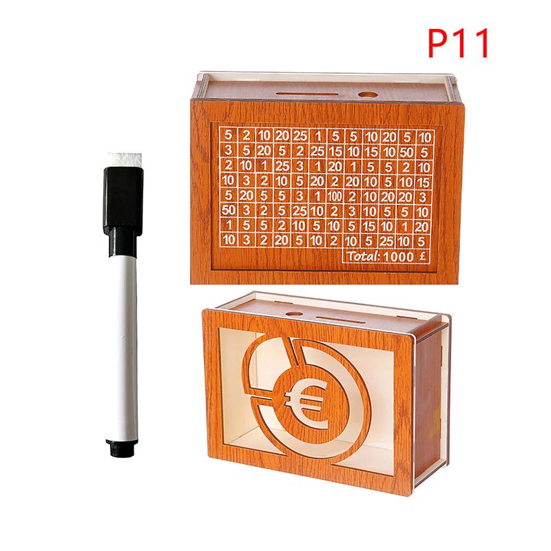 Декоративная копилка из натурального дерева со счетчиком, копилка ручной работы для творческих детей, цель по экономии денег 10000 евро