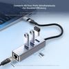 Высокоскоростные USB C в RJ45 Сетевые Конвертеры с портом USB A и 3 слотами USB 3.0 для Офиса, Дома, Игр