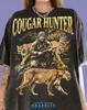 Футболка Cougar Hunter Comfort Colors®, Винтажные футболки с графикой горного льва 90-х, Ретро Охотничий стритвир Y2K, Смешной мем, Подарок с животным,