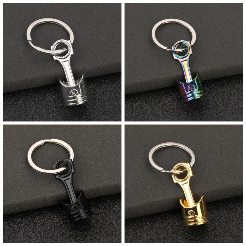 Car Accessories Piston Model Keyring Zinc Zinc Alloy Car Engine Piston Keychain Personality   Key Buckle