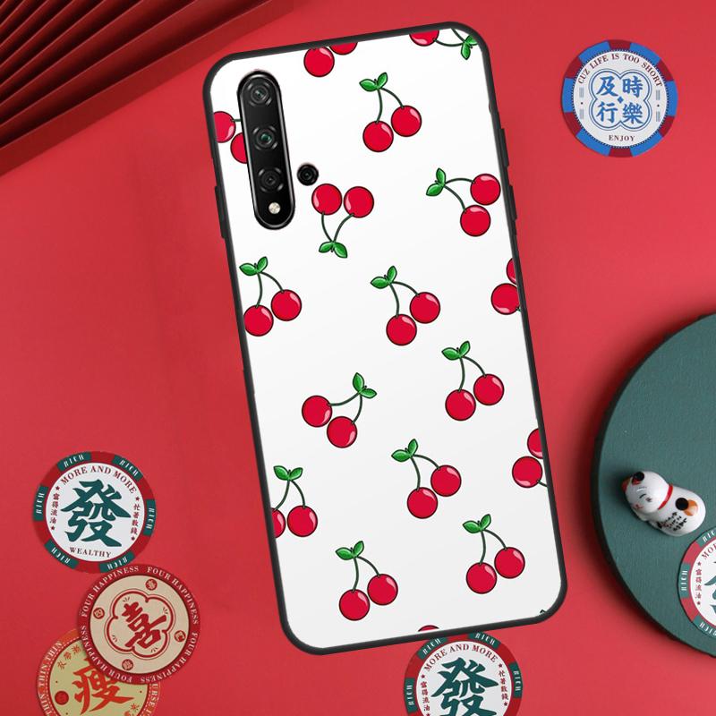 Чехол с узором из вишни для Huawei Nova Y73 Y72 Y61 Y91 Y90 Y70 Y60 12s 12i 11i 8i 9 10 SE P60 Pro P30 P40 Lite
