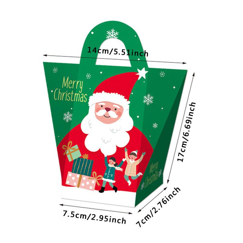 6pcs Candy Cookies Packaging Christmas Box New Year Tree Pendant Gift Decoration Party Kinds Favors Santa Claus For Home