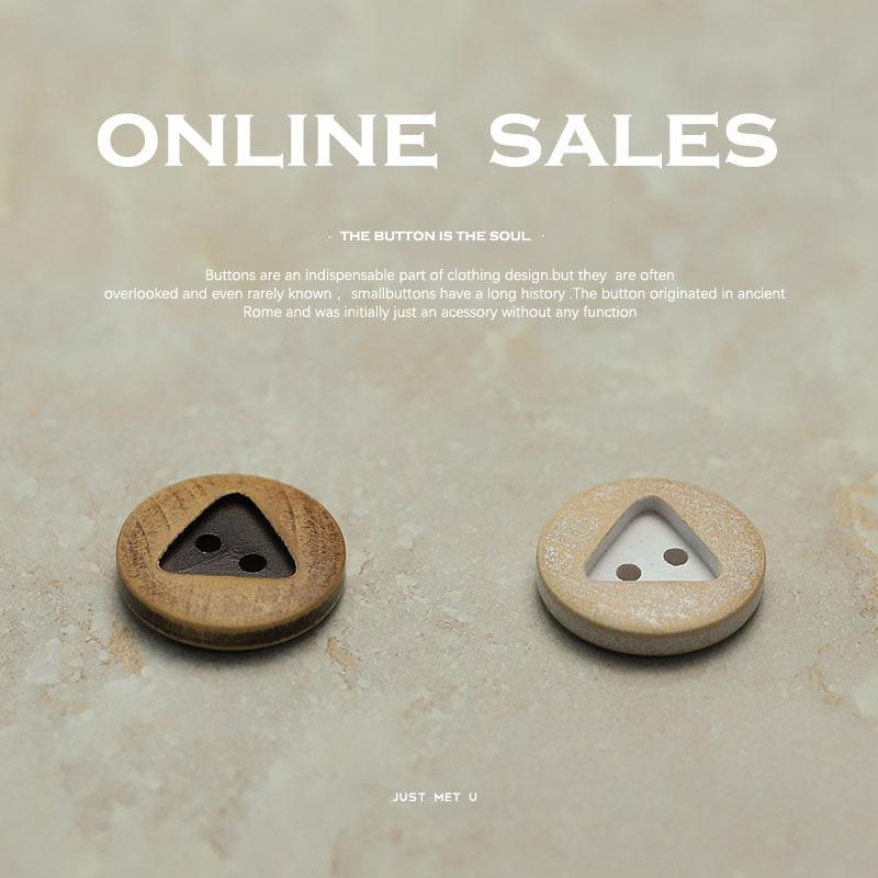 Two Eyes Round Triangular Wooden Buttons Knitted Cardigan Jacket Wooden Buttons Jacket Sweater Trench Coat Buttons