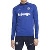 Nike Футболка Chelsea Fan Edition Professional Soccer Sport, тренировочная, с воротником-стойкой, длинным рукавом и дышащим круглым вырезом, с надписью DM2455-496