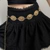 Vintage Bohemian Style Waistband Flower Ethnic Style Belt Metal Waist Chain  Beach Accessories