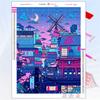 5D Diy Diamond Painting Japanese Anime Building Scene Fantasy Full Rhinestone Mosaic Embroidery Cross Stitch Kit Home Decor Gift