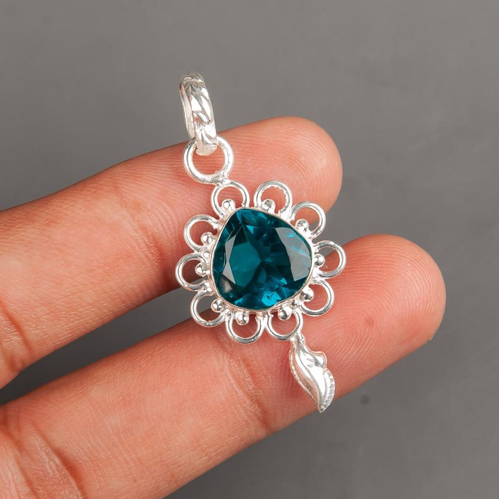 Apatite Gemstone 925 Sterling Silver Handmade Jewelry Women's Pendant 1.80" Gift PP-4-11
