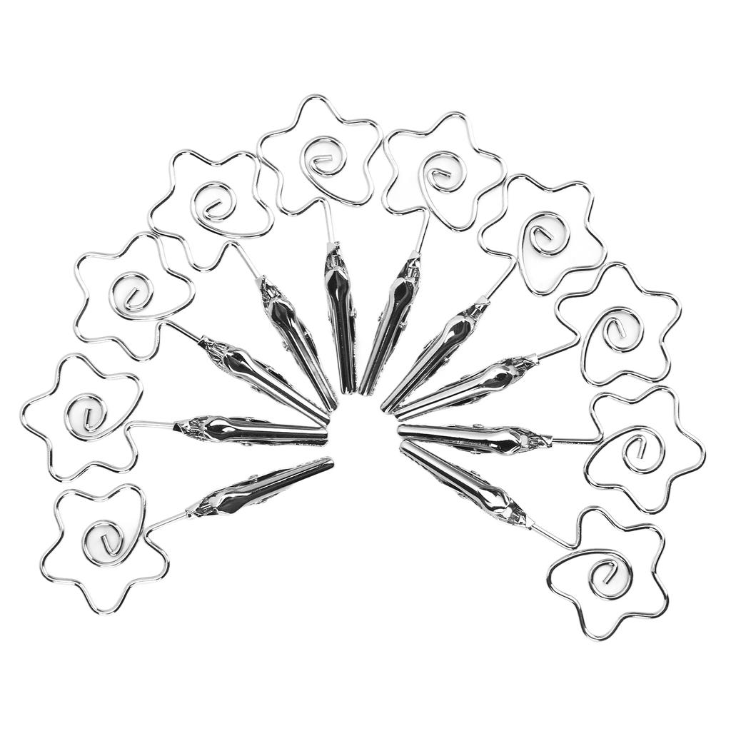 10Pcs Name Card Clips Metal Double Headed Strong Clip Sturdy Durable Wide Application Number Card