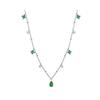 Exquisite Green Girls Copper Clavicle Chain Zircon Necklace Choker Fashion Jewelry