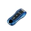 Sapphire Blue Luxury ABS Plastics Car Key Case Cover Shell for Porsche Boxster Cayman Panamera Cayenne Macan 718/911 Taycan