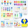 Shuttle Art Finger Paint Set 53 60ml with and for Perfect for Finger Art and Painting (14 Colors, Pieces, each) Sketchbook, Brush, Palette.