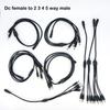DC 1 Female To 2 3 4 5 Way 22awg 18awg Male Connector Power Supply Splitter Plug Adapter Cable Cord 5.5mmx2.1mm for Strip Light