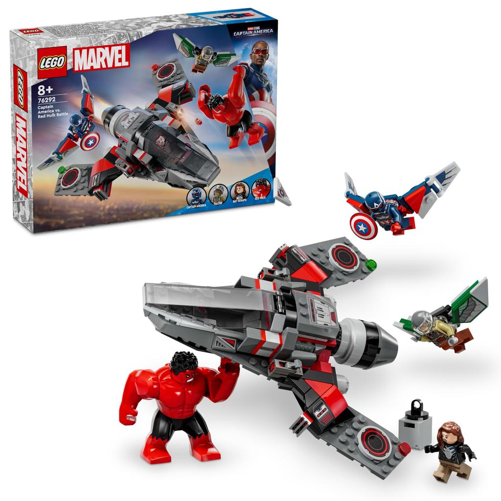 LEGO Marvel Капитан Америка против. Игрушка для битвы Красный Халк - Подарок на день рождения - Строительные блоки - Мальчики, Девочки, Дети возрастом 8, 9, 10 лет - Ученики начальной школы