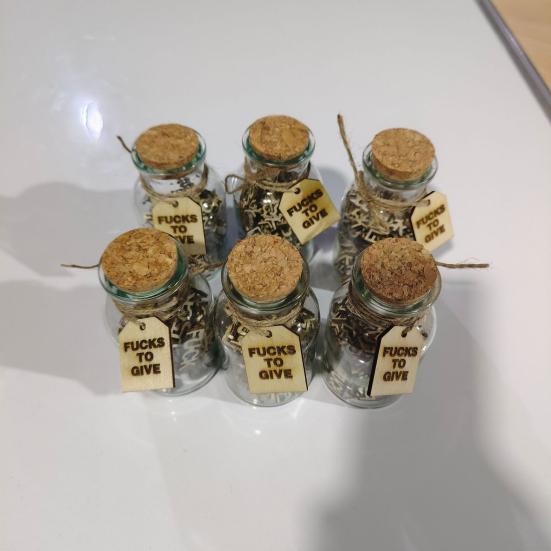 Bad Mood Gift Bottle Pieces Vent Wooden Fucks Letter Gift Jar Funny Office Colleague Friend