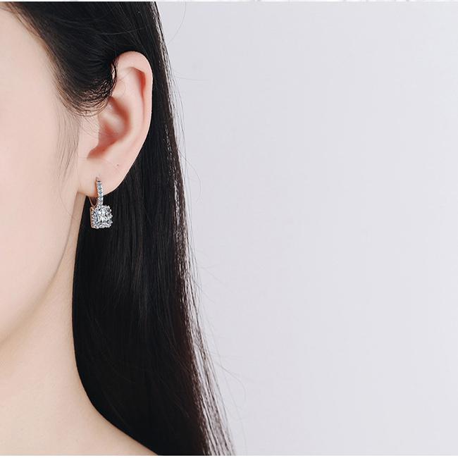 BELLA BOX Классические темпераментные инкрустированные квадратные серьги с цирконом, простые милые серьги с бриллиантами, ювелирные изделия