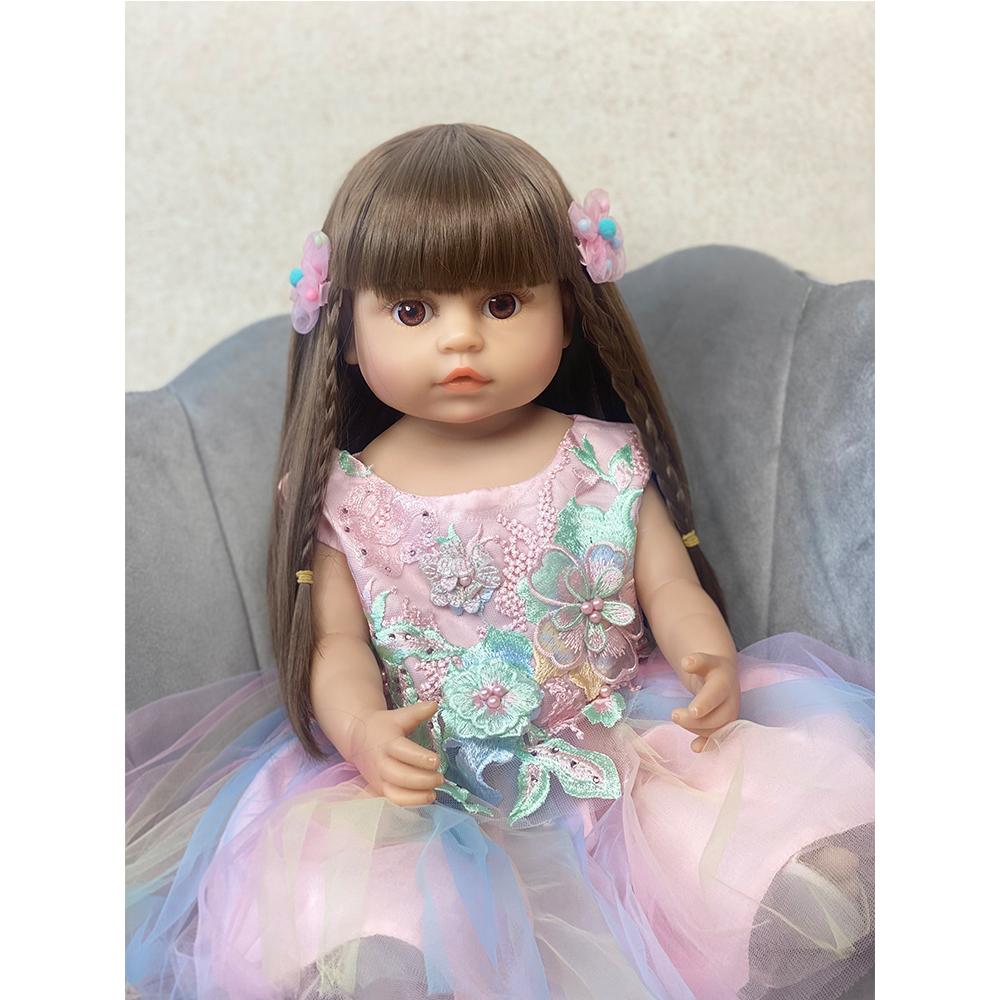 Разноцветная красивая мягкая реалистичная мини-кукла Reborn Baby с волосами для девочек, подарок на день рождения для малышей
