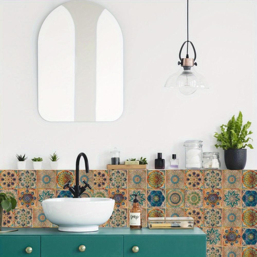 24 шт. Винтажные самоклеящиеся наклейки на керамическую плитку, отклеивающиеся и приклеивающиеся водонепроницаемые обои для фартука, настенные наклейки, декоративная плитка для кухни, ванной комнаты