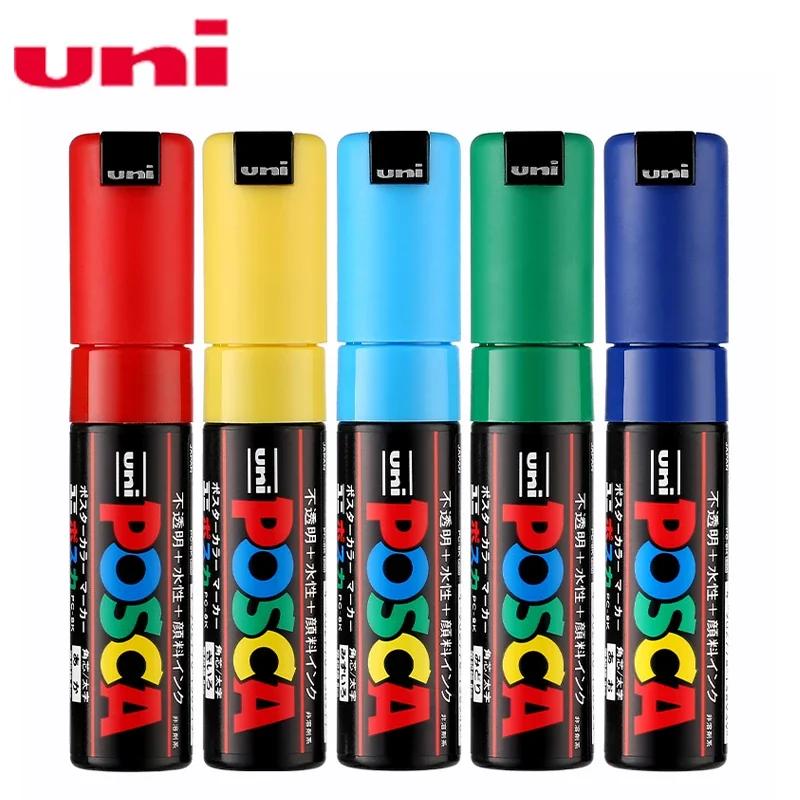 1 шт. Арт-маркер Posca с широким скошенным наконечником 8K/17K Uni Акриловые маркеры-краски для художников, принадлежности для рисования по ткани, рекламы, манги