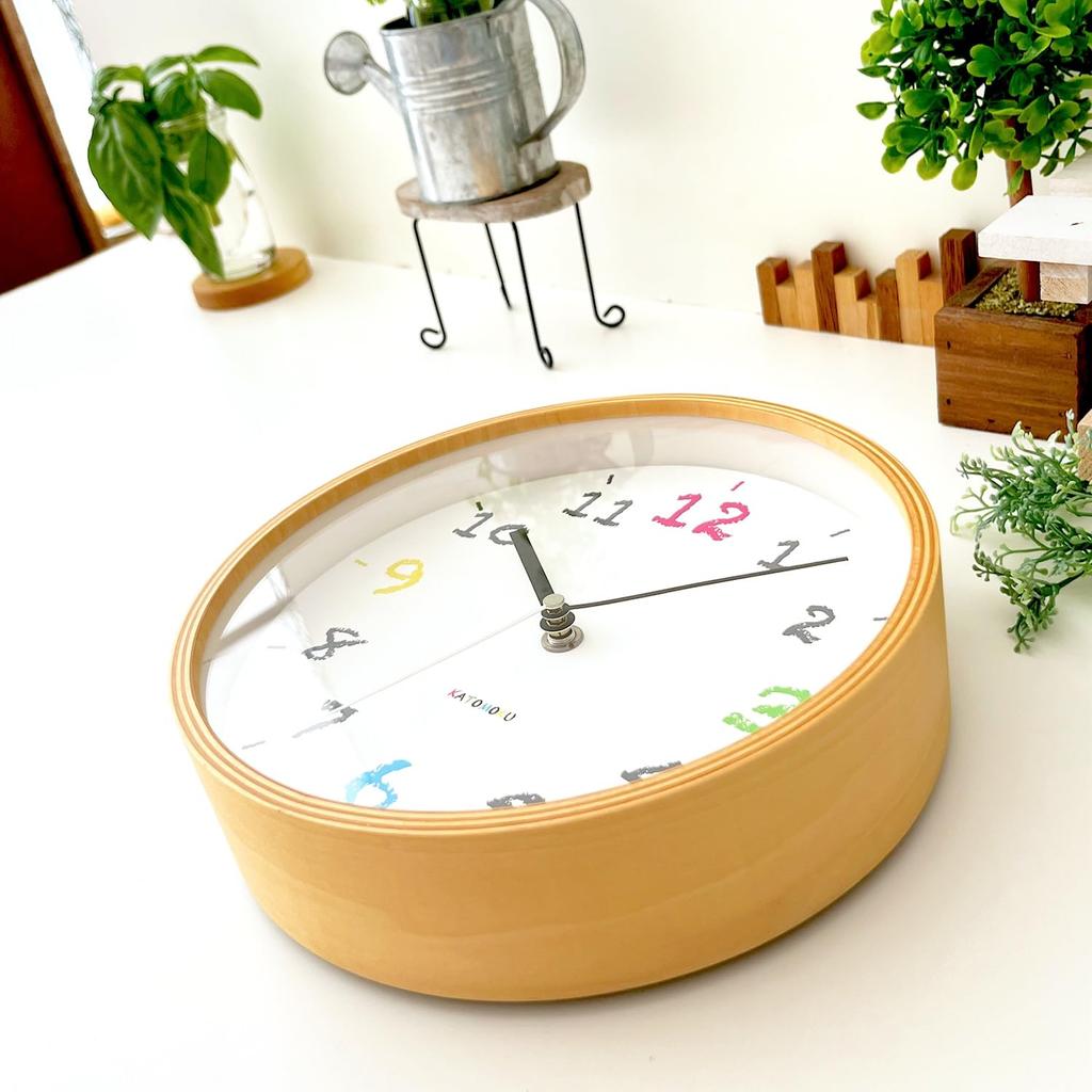KATOMOKU Plywood Wall Clock 14 Wall Clock Continuous Second Hand km-85NA 202mm (radio Clock)
