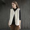 Women's Fleece Vest Button Down Sleeveless Jacket with Pockets Casual Oversized Fuzzy Vest Fall Winter Outerwear