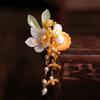 Han Chinese Clothing Hair Clips with Pearl Tassel Setting Forehead Hairpins for Thick Curly Hair Styling Decorative