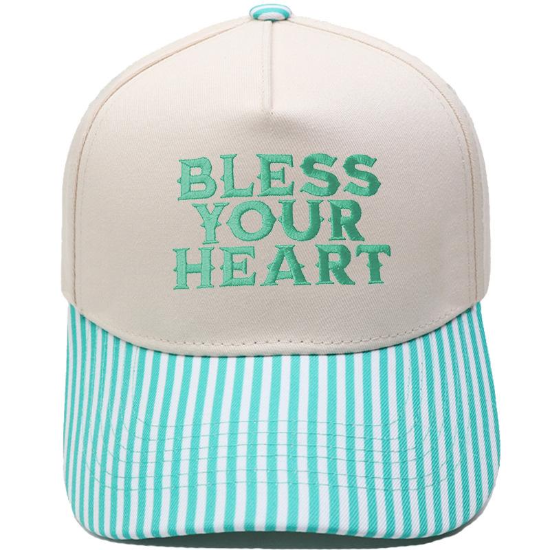 BLESS YOUR HEART Truck driver hat embroidered retro color matching baseball cap European and American men's and women's leisure