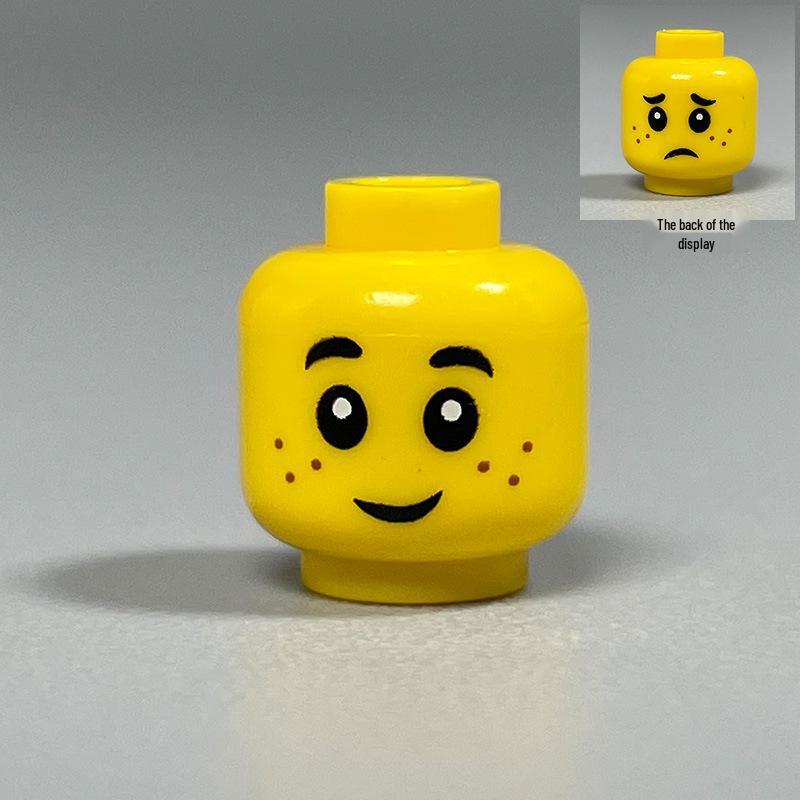 Набор голов минифигурок из строительных блоков – Выражения лиц в жёлтом