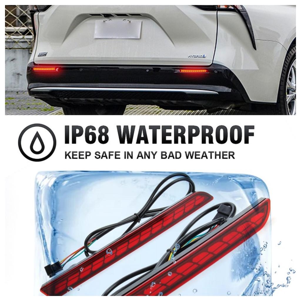 Car LED Rear Bumper Reflector Light Lamp Left+Right For Toyota Sienna 2021-2023