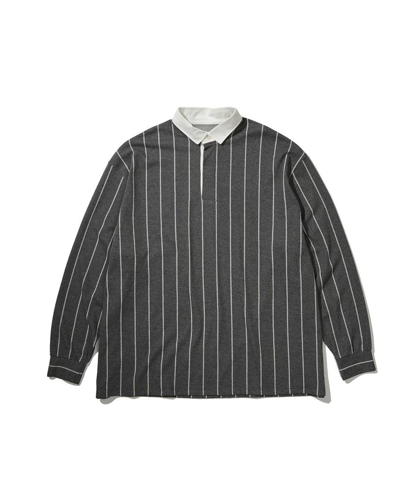 SOUNDSLIFE Vertical Stripe Polo Gray