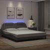 VidaXL Bed Frames with LED Lights, Upholstered Bed with Headboard, Double Bed, Adult Bedroom Bed, Modern, Grey 180x200 Cm 3214039
