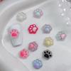 20Pcs 3D Luminous Cat Paw Nail Charm Resin Cartoon Transflective Manicure Ornaments Mini 3D Nail Art Decoration