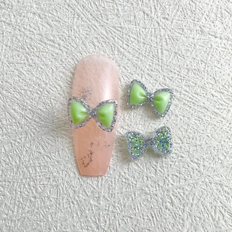 30 шт./пакет Светящиеся Супер Вспышка 3D Бант Ювелирные Изделия для Нейл-Арта Милый Бант Украшение для Ногтей Дизайн Сделай Сам Смола Аксессуары для Нейл-Арта